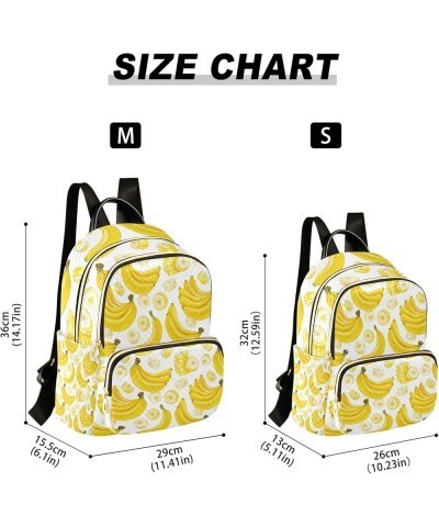 Watercolor Banana Backpack Purse for Women, Anti Theft Backpack Small Travel Backpack Shoulder Bag Mini(10.23'' x 5.11'' x 12...