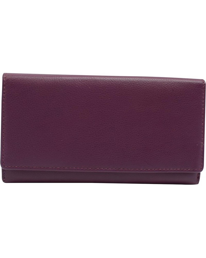 Womens RFID Genuine Leather Wallet Clutch Zip Around Checkbook Organizer for Ladies (Tan) Purple $15.89 Wallets