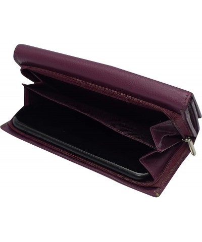 Womens RFID Genuine Leather Wallet Clutch Zip Around Checkbook Organizer for Ladies (Tan) Purple $15.89 Wallets