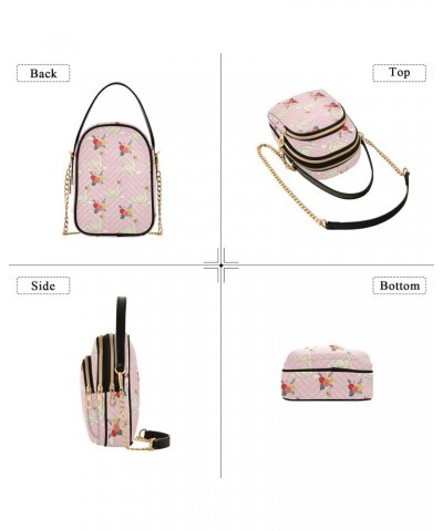 White Swans Flowers Crossbody Bags for Women Quilted Shoulder Bag Handbag with Chain Strap Spring Trendy Cross Body Cell Phon...