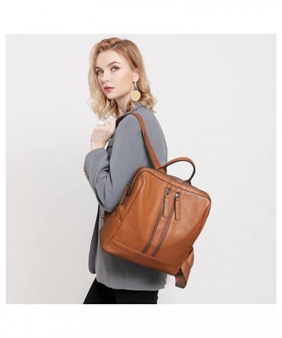 Women Genuine Leather Backpack Casual Convertible Shoulder Bag Purse Brown $33.60 Backpacks