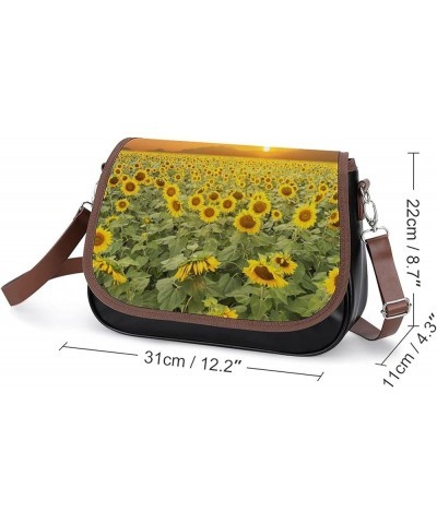 Leather Hobo Bags Women's Crossbody Shoulder Bag Classic City Top Handle Satchels Sunflower Setting Sun Color10 $22.00 Hobo Bags