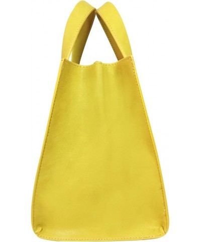 Mine Women's Vegan Faux Leather Signature Square Handbag Yellow $49.35 Satchels