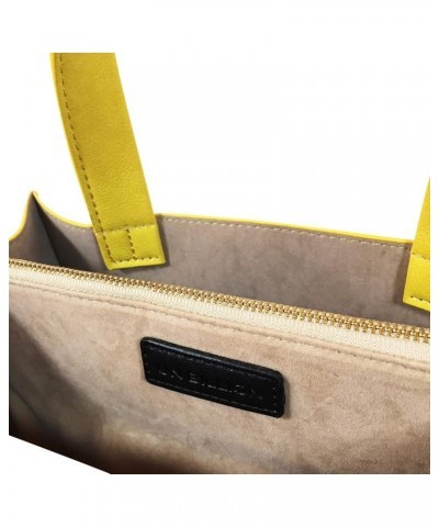 Mine Women's Vegan Faux Leather Signature Square Handbag Yellow $49.35 Satchels