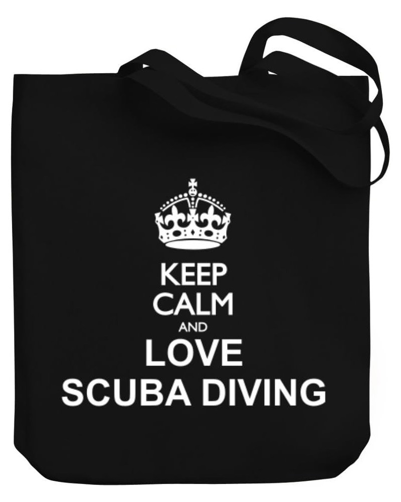 Keep calm and love Scuba Diving Canvas Tote Bag 10.5" x 16" x 4 $18.00 Totes