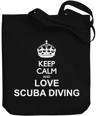 Keep calm and love Scuba Diving Canvas Tote Bag 10.5" x 16" x 4 $18.00 Totes