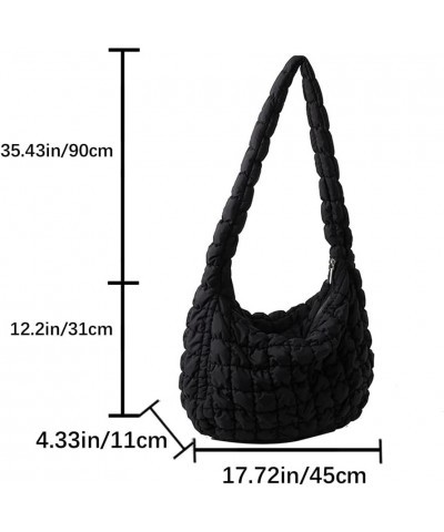 Quilted Tote Bag Cotton Padded Puffy Shoulder Bag Puffer Crossbody Hobo Bag Padding Purse Lightweight Large Handbag for Women...