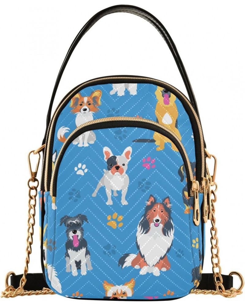 Dogs Crossbody Bags for Women Crossbody Tote Bag Mini Shoulder Bag with Chain Strap for Carry on $11.70 Totes