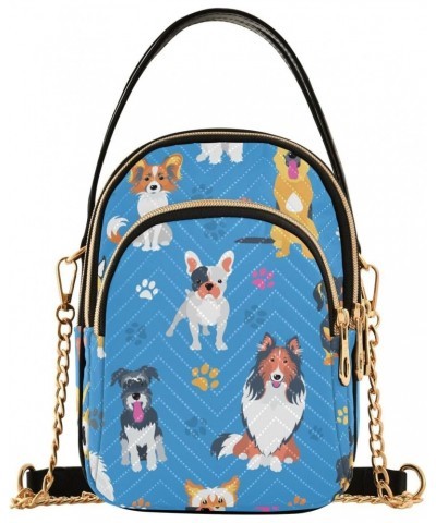 Dogs Crossbody Bags for Women Crossbody Tote Bag Mini Shoulder Bag with Chain Strap for Carry on $11.70 Totes