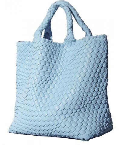 Woven Bag for Women, Vegan Soft Leather Tote Bag Large Fashion beach bag and Purse Retro Handmade Shoulder Bag Light Blue $36...