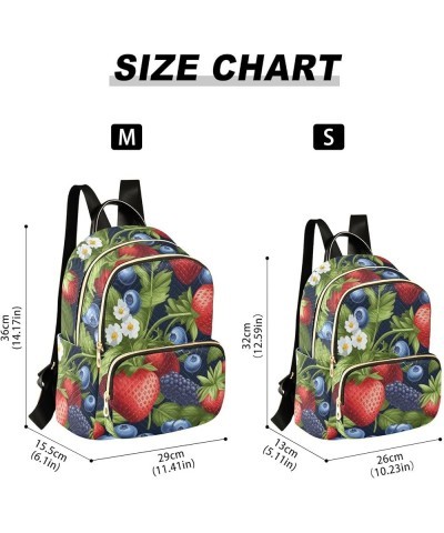 Small Fashion Backpack for Women Bunch Strawberries Print Ladies Travel Daypack Aesthetic Shoulder Bag 11.4×6.1×14.1 IN $15.0...