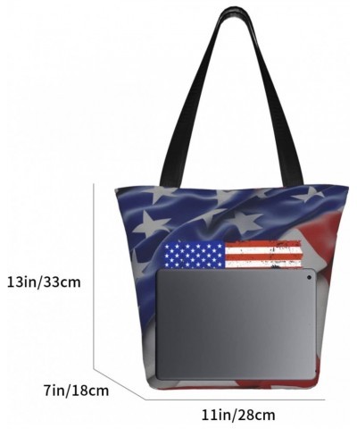 American Flag Chicken Women'S Casual One Shoulder Carry Shopping Bag Large Capacity Working Storage Handbag $15.07 Shoulder Bags