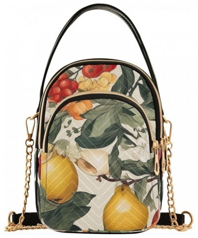 Blue Elephant Coloful Sky Women Crossbody Bags Chain Crossbody Bag Phone Purse Fruits Vintage Pattern $10.69 Shoulder Bags