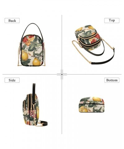 Blue Elephant Coloful Sky Women Crossbody Bags Chain Crossbody Bag Phone Purse Fruits Vintage Pattern $10.69 Shoulder Bags