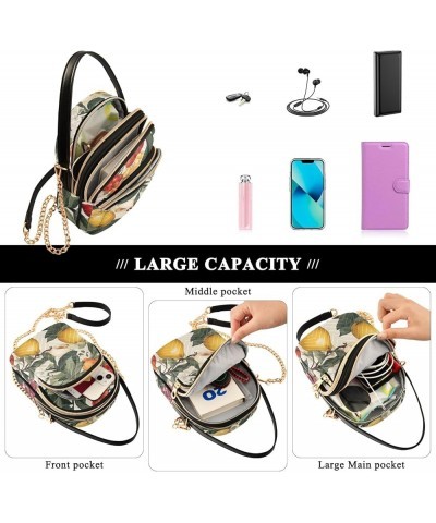 Blue Elephant Coloful Sky Women Crossbody Bags Chain Crossbody Bag Phone Purse Fruits Vintage Pattern $10.69 Shoulder Bags