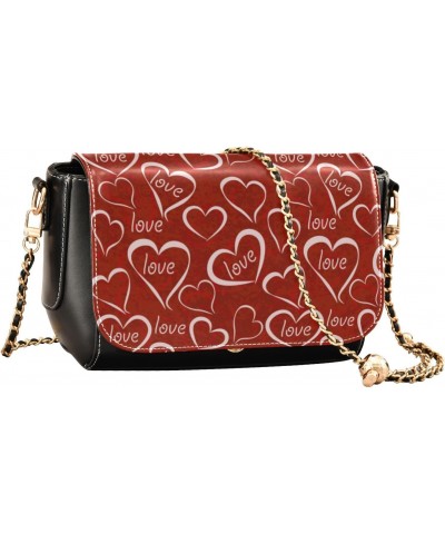 Valentines Crossbody Handbag Love Envelop Heart PU Leather Shoulder Bag Sturdy Travel Pouch Compact Chic Bag for Women Everyd...