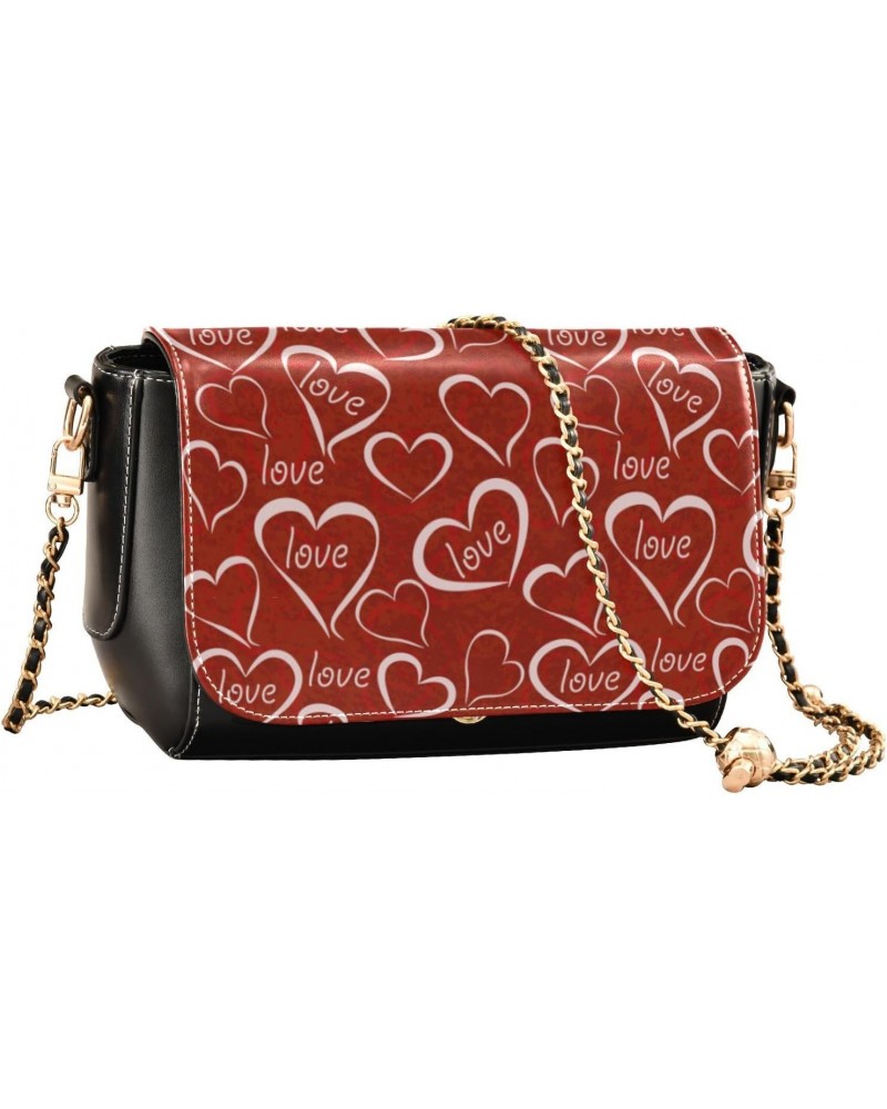 Valentines Crossbody Handbag Love Envelop Heart PU Leather Shoulder Bag Sturdy Travel Pouch Compact Chic Bag for Women Everyd...