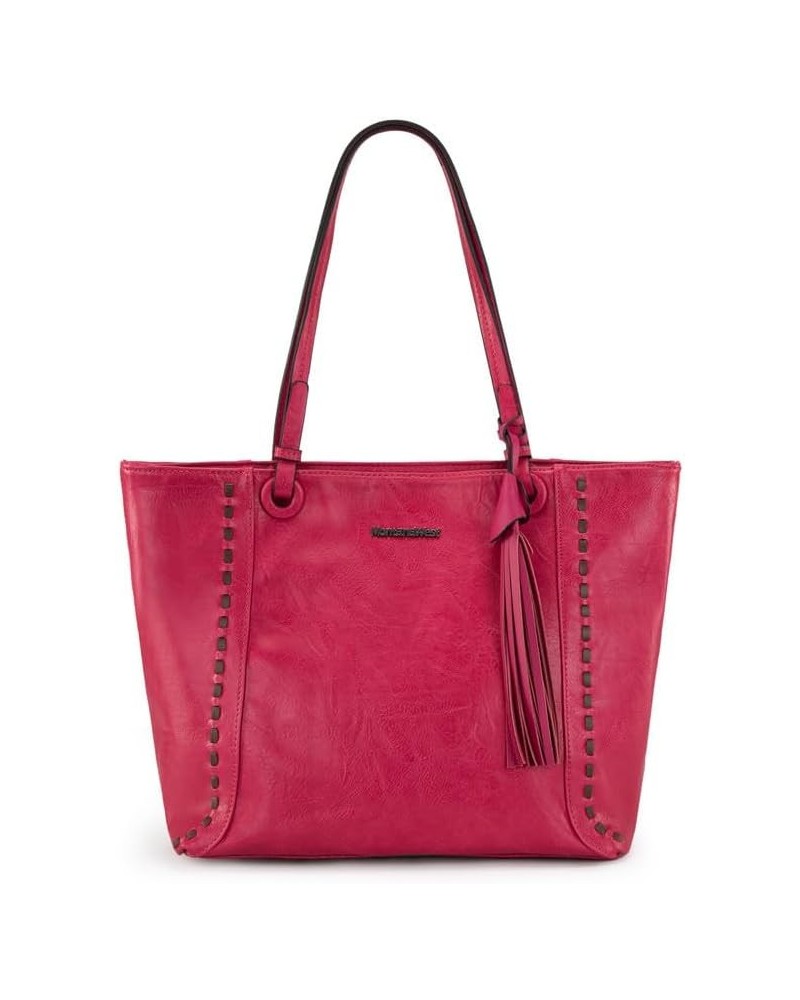 Tote Purses and Handbags for Women Large Hobo Shoulder Top Handle Bags with Zipper A-a-hot Pink $20.64 Shoulder Bags