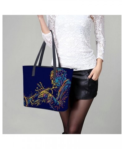 Womens Handbag Jazz Music Leather Tote Bag Top Handle Satchel Bags For Lady $19.24 Totes