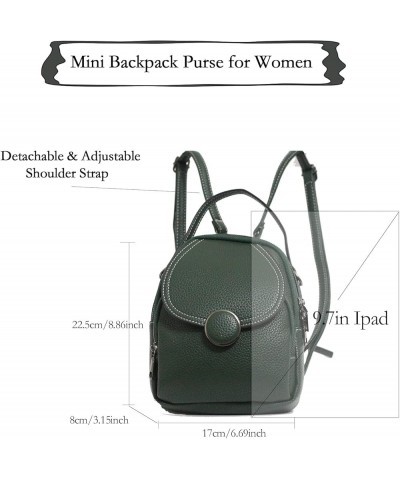 Mini Backpack Purse, Classic Faux Leather Small Convertible Backpack for Women Ladies Girls SIXVONA Dark Green $14.70 Backpacks