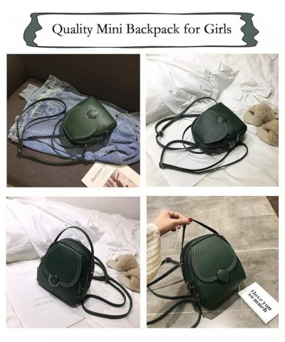 Mini Backpack Purse, Classic Faux Leather Small Convertible Backpack for Women Ladies Girls SIXVONA Dark Green $14.70 Backpacks