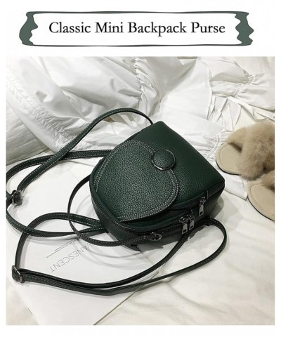 Mini Backpack Purse, Classic Faux Leather Small Convertible Backpack for Women Ladies Girls SIXVONA Dark Green $14.70 Backpacks