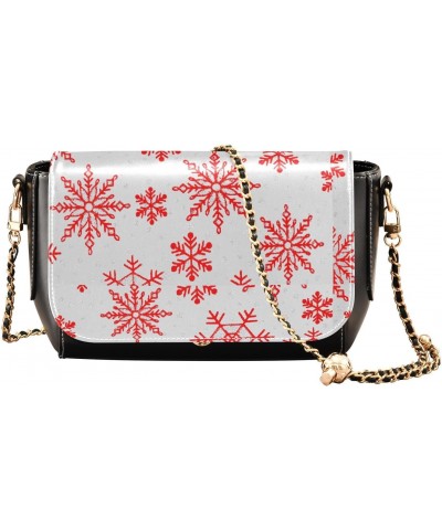 Winter Red Stars Crossbody Bags for Women Handbag Leather Purse Shoulder Bag for Work Daily Gifts $16.40 Shoulder Bags