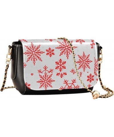 Winter Red Stars Crossbody Bags for Women Handbag Leather Purse Shoulder Bag for Work Daily Gifts $16.40 Shoulder Bags