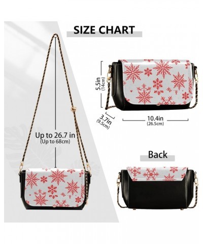 Winter Red Stars Crossbody Bags for Women Handbag Leather Purse Shoulder Bag for Work Daily Gifts $16.40 Shoulder Bags