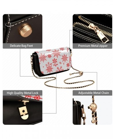 Winter Red Stars Crossbody Bags for Women Handbag Leather Purse Shoulder Bag for Work Daily Gifts $16.40 Shoulder Bags