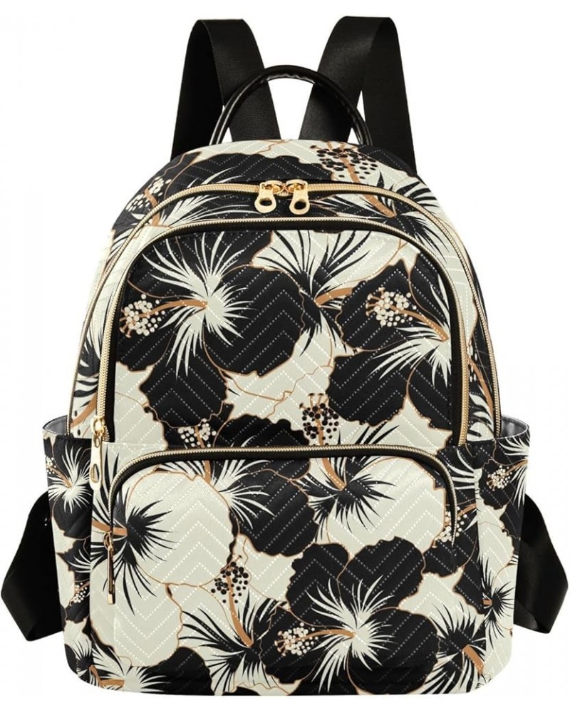 Small Backpack for Women Travel Bag Boho Vintage Hibiscus Flower Daypack Purse Fashion Shoulder Bag Rucksack Small A235 $12.7...