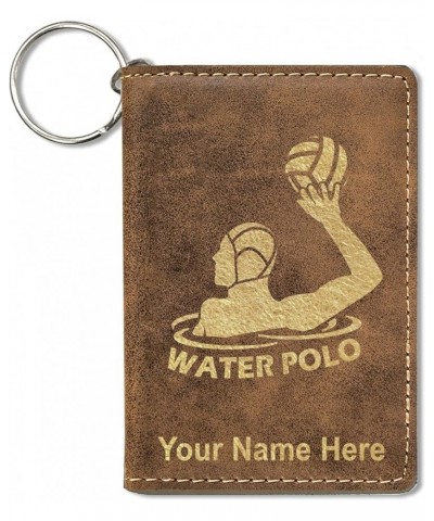 ID Holder Wallet, Water Polo Player, Personalized Engraving Included (Light Brown) Rustic $14.00 Wallets