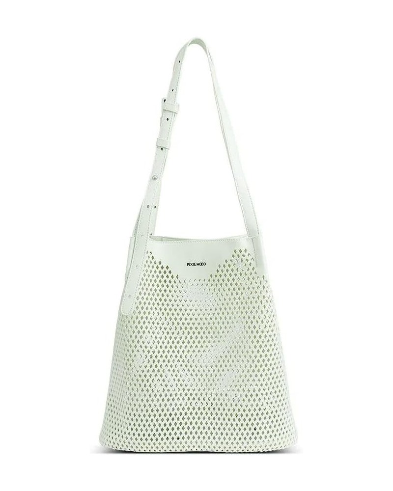 Pixie Mood DIAMOND-SB Removable Interior Recycled Vegan Leather Crossbody Handbag Purse Ice Blue $44.19 Crossbody Bags