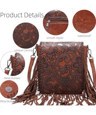 Crossbody Bag for Women PU & Woven Western Fringe Purse Waterproof Tassels Crossbody Purse Bag Red $12.00 Crossbody Bags