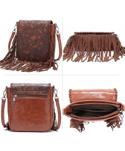 Crossbody Bag for Women PU & Woven Western Fringe Purse Waterproof Tassels Crossbody Purse Bag Red $12.00 Crossbody Bags