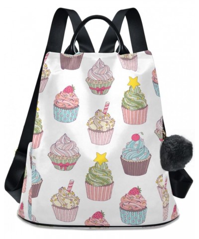 Cupcakes Womens Backpack Purse Shoulder Bag Travel Backpack Bookbag Casual Satchel Bags for Ladies Work Travel Women $18.40 B...