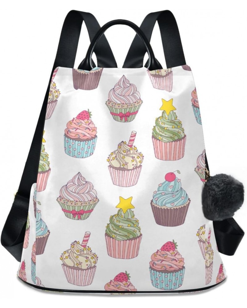 Cupcakes Womens Backpack Purse Shoulder Bag Travel Backpack Bookbag Casual Satchel Bags for Ladies Work Travel Women $18.40 B...