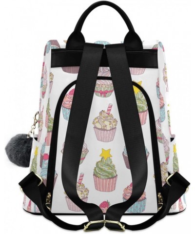 Cupcakes Womens Backpack Purse Shoulder Bag Travel Backpack Bookbag Casual Satchel Bags for Ladies Work Travel Women $18.40 B...