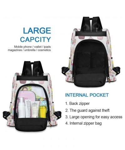 Cupcakes Womens Backpack Purse Shoulder Bag Travel Backpack Bookbag Casual Satchel Bags for Ladies Work Travel Women $18.40 B...