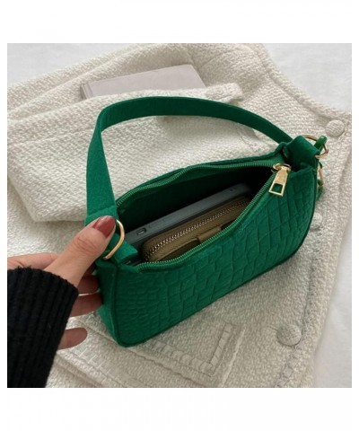 Fashion Underarm Bag Simple Felt Female Hand Bag Waterproof Portable Elegant Alligator Texture Casual for Weekend Vacation Gr...