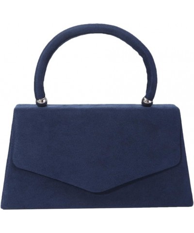 Women Suede Evening Bag Wedding Purse Cocktail Prom Handbag Formal Party Shoulder Bag Dark Blue $16.11 Evening Bags