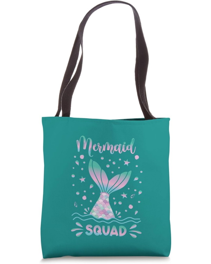 Mermaid Birthday Party Squad Family Design Tote Bag $14.70 Totes