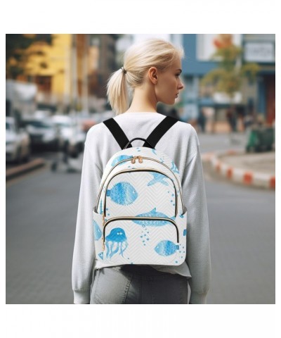 Animal Fish Jellyfish Fashion Backpack Purse for Women Multipurpose Casual Daypack with Multi Pockets & Secured Zipper Anti-T...