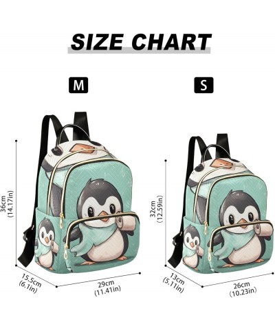 Green Roll Paper Cute Penguin Quilted Backpack Purse Ladies Backpack Purse Fashion Travel Backpack Green Roll Paper Cute Peng...