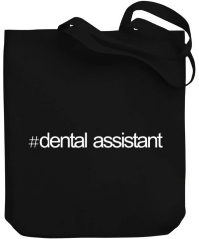 Hashtag Dental Assistant Bold Text Canvas Tote Bag 10.5" x 16" x 4 $23.99 Totes