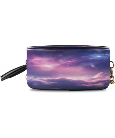 Crossbody Purse Small Crossbody Bags Shoulder Handbags Purple Bule Cloudy Two for Women $10.25 Shoulder Bags