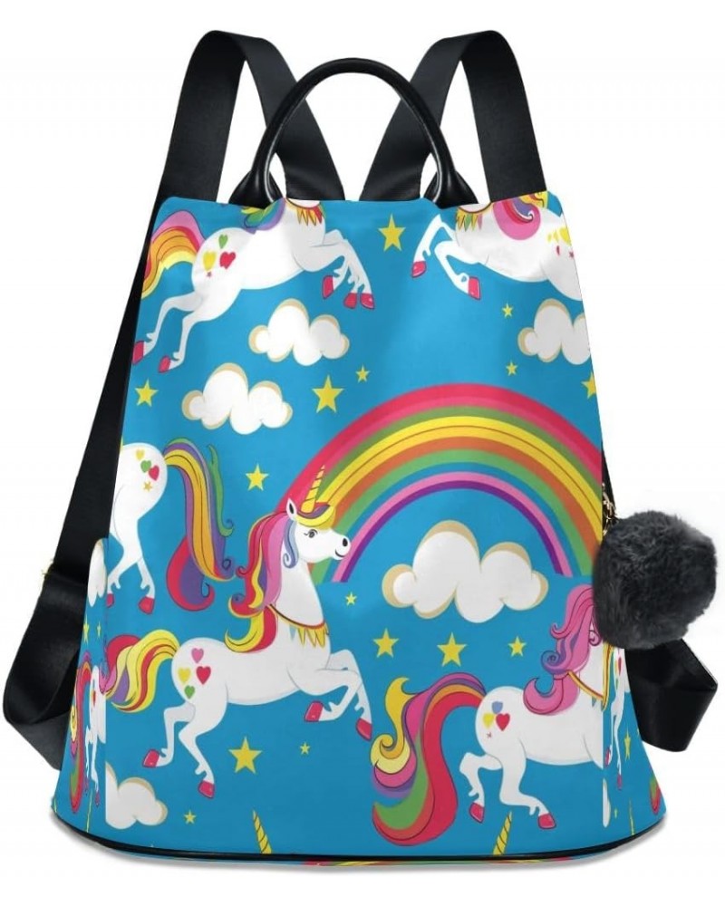 Unicorn and Rainbow2 Women Purse Backpack Anti-Theft for Fashion Bag Travel Back Pack Rucksack Shoulder Bag $18.06 Backpacks