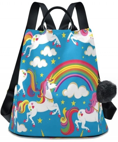 Unicorn and Rainbow2 Women Purse Backpack Anti-Theft for Fashion Bag Travel Back Pack Rucksack Shoulder Bag $18.06 Backpacks