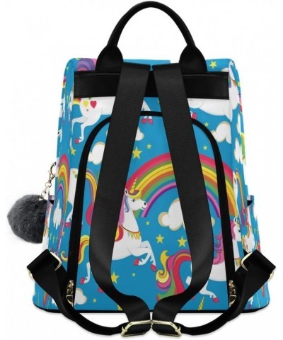 Unicorn and Rainbow2 Women Purse Backpack Anti-Theft for Fashion Bag Travel Back Pack Rucksack Shoulder Bag $18.06 Backpacks