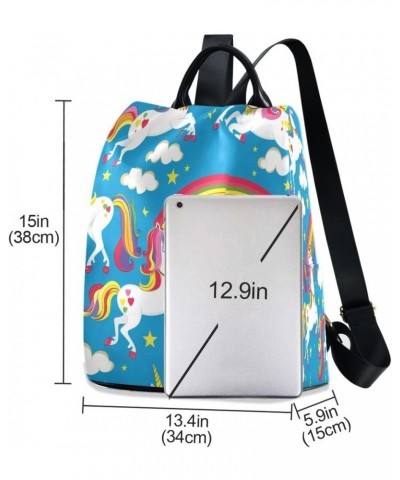 Unicorn and Rainbow2 Women Purse Backpack Anti-Theft for Fashion Bag Travel Back Pack Rucksack Shoulder Bag $18.06 Backpacks